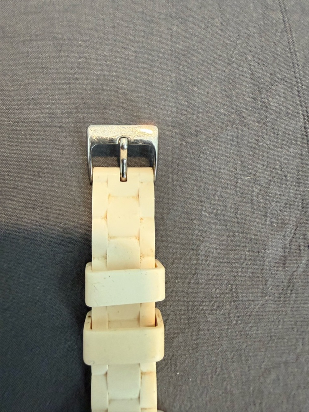 Coach Cream Braided Silicone Strap Watch with Silver-Tone Case - Picture 5 of 5